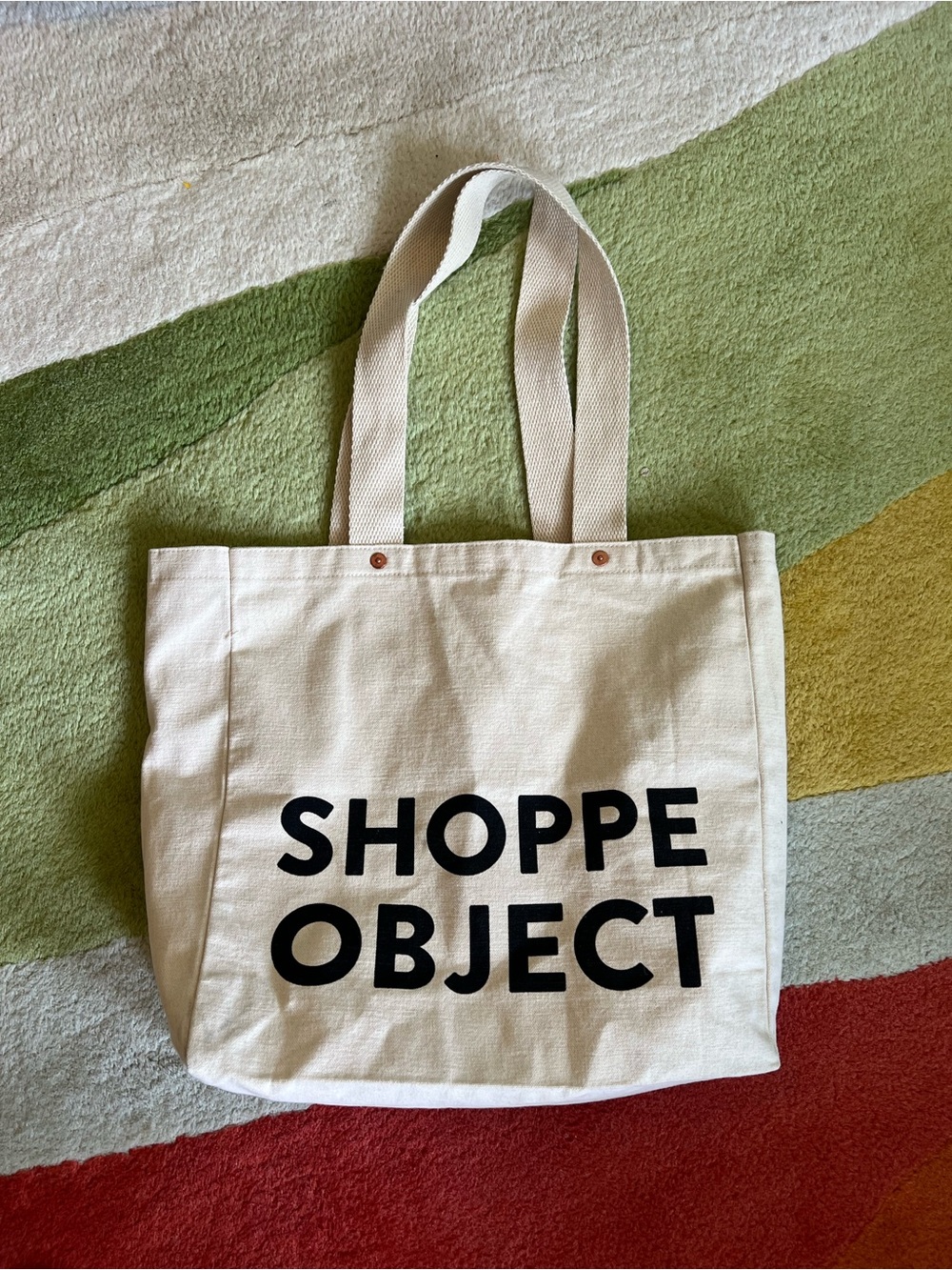 Shoppe Object Canvas Tote Bag in Natural